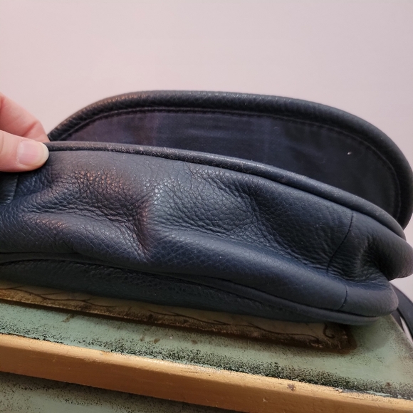 Fossil Rumi Navy Leather, Blue, Burgundy Suede with Pink Accent Crossbody - Picture 10 of 13